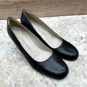 Antonia Saint NY Women’s Black Leather Block Heel Pumps Size 7M Made in Spain